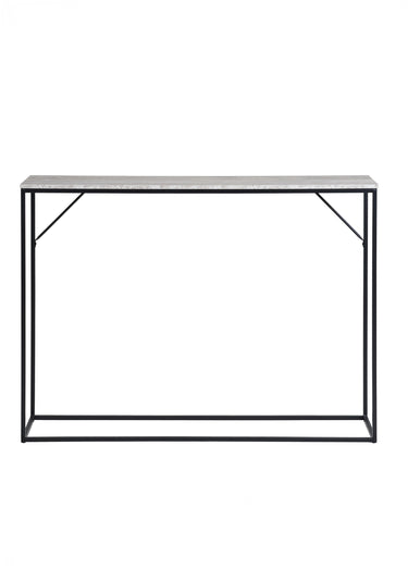 Console épurée, dessus façon pierre Noir/Gris