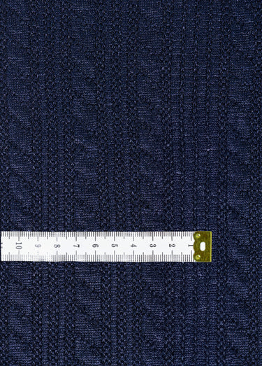 Coupon maille jersey, torsades et lignes Marine