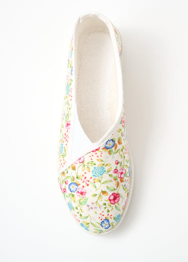 Chaussons élastiqués largeur confort Imprime Blanc
