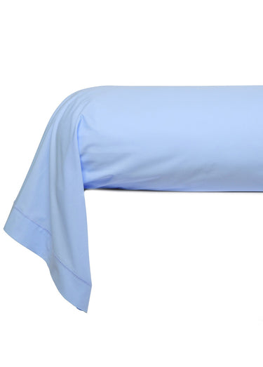 Taie d'oreiller unie percale de coton Bleu Ciel