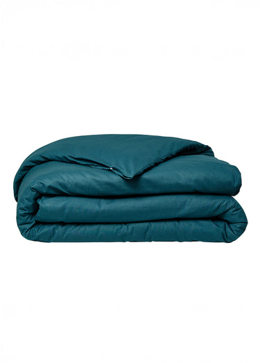 Housse de couette coton uni Paon