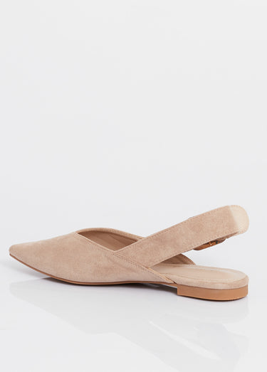 Escarpins pointus avec bride slingback Beige