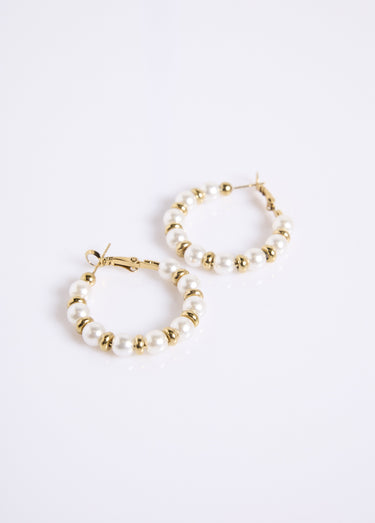 Boucles d'oreilles créoles perlées
