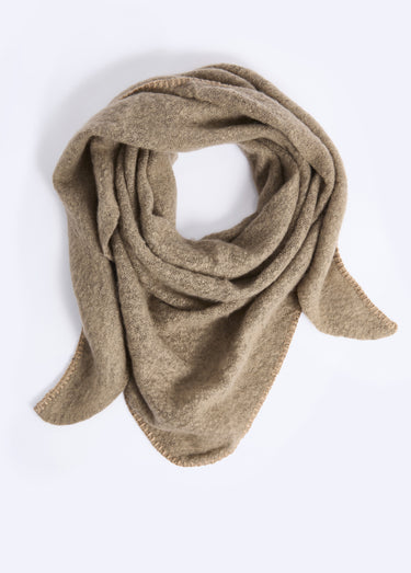 Echarpe triangle maille douce et chaude Taupe