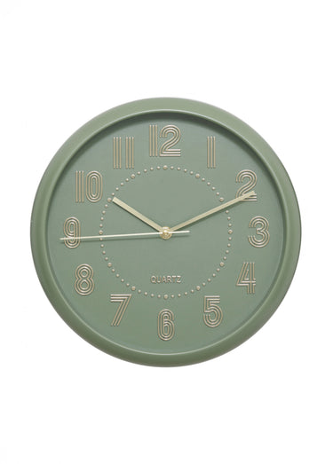 Horloge tendance avec aiguilles métal Vert