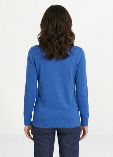 Pull doux col V manches longues Bleu