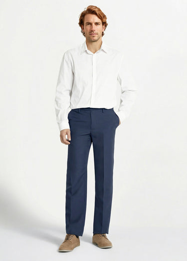 Pantalon ceinture ajustable invisible polyester Marine