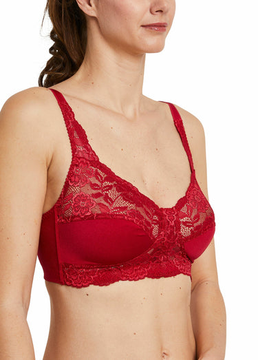 Soutien-gorge sans armatures ouvert devant Carmin