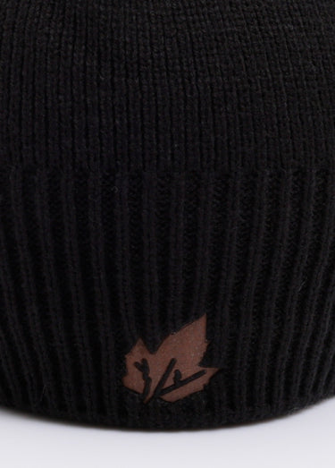 Bonnet cotelé chaud, intérieur polaire Noir