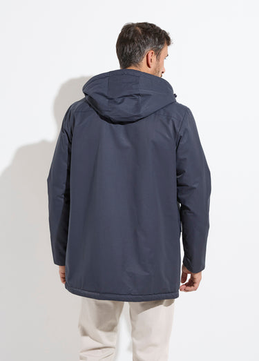 Parka à capuche intérieur fourrure Marine