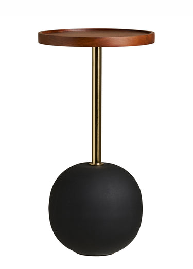 Table d'appoint métal et bois SIRONE Naturel / Noir