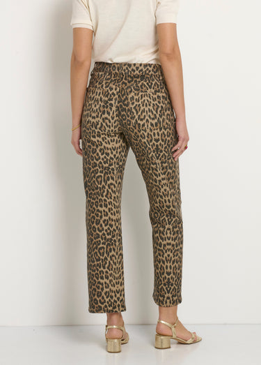 Jean 5 poches droit imprimé léopard Leopard