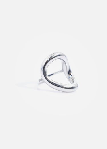 Bague ellipse stylisée acier inoxydable Argente