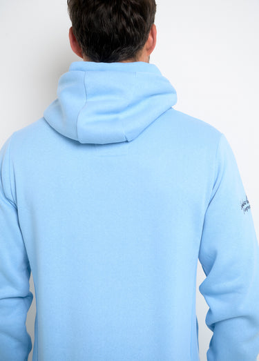 Sweat à capuche demi zip manches longues Bleu Ciel