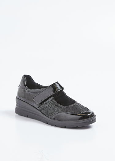 Ballerines scratchées pieds sensibles Noir