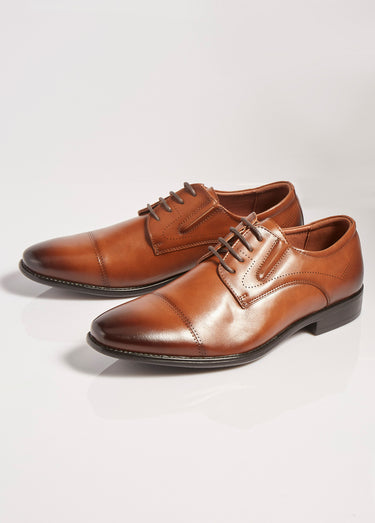 Derbys chic à bout droit, intérieur cuir Camel
