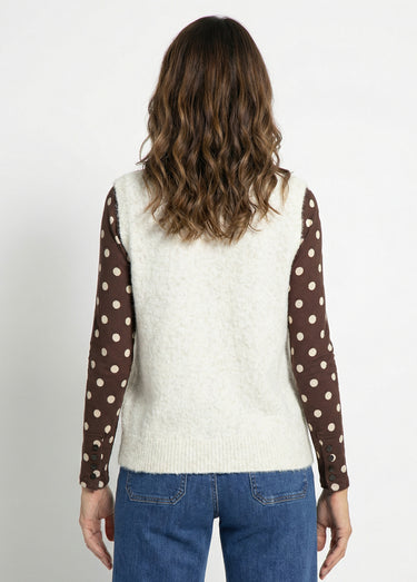 Gilet sans manches avec laine et alpaga Beige