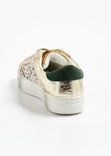 Baskets en métallisé et léopard à lacets Leopard