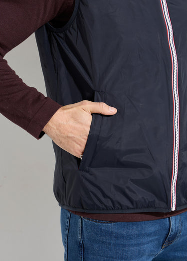 Blouson sans manches déperlant fourré Marine/Ecru