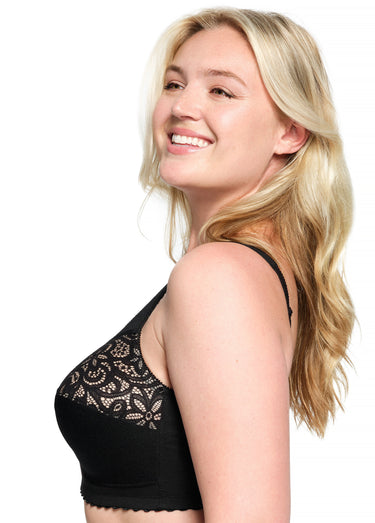 Soutien-gorge MagicLift Grand Maintien Coton Sans Armatures Spécial Grandes Tailles n°1001 Noir