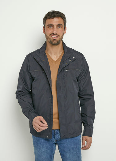 Veste col montant poches poitrine zippées Bleu Marine