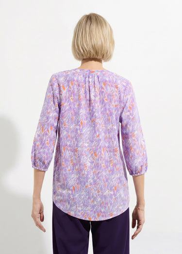 Tunique ample longue imprimée manches 3/4 Imprime Violet