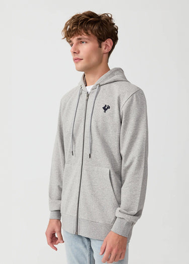 Sweat molletonné zippé à capuche Gris