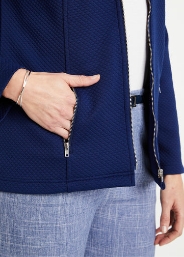 Veste cintrée sans col Marine