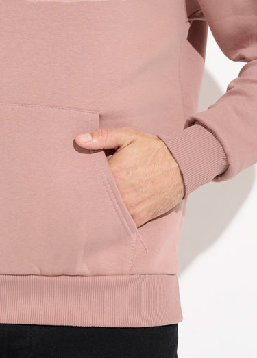 Sweat shirt à capuche et poche kangourou Vieux Rose