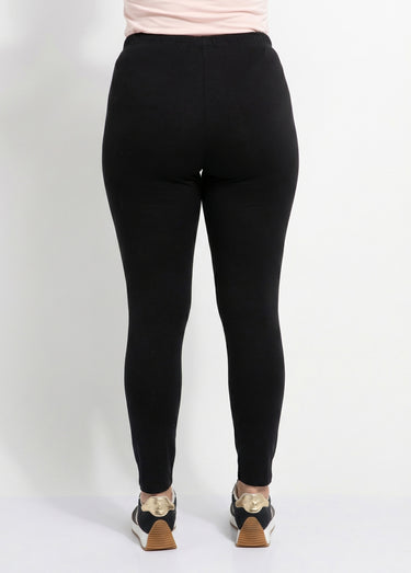 Legging imprimé taille élastiquée Uni Noir
