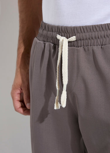 Pantalon sportswear en maille, élastiqué Gris