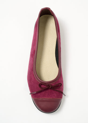 Ballerines souples en cuir largeur confort Bordeaux