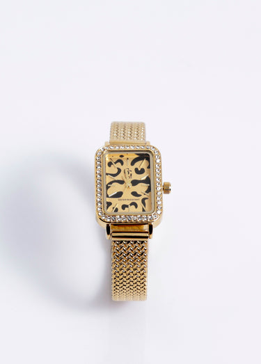 Montre bijou cadran rectangulaire strass