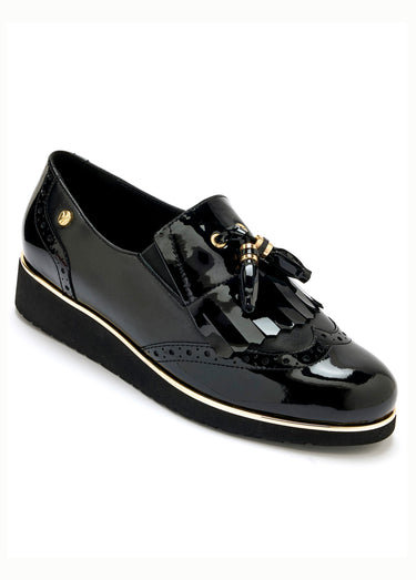 Moccassins vernis compensés Noir