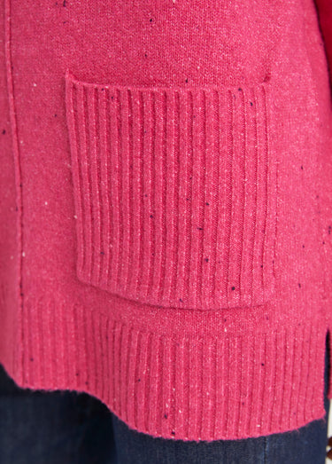 Pull-tunique chaud moucheté col roulé Fuchsia