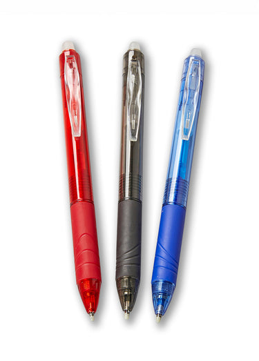 Stylo effaçable encre bleue - lot de 3 Rouge Bleu Noir Lot3