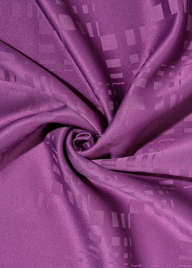 Coupon tissu satin damassé, anti taches Prune