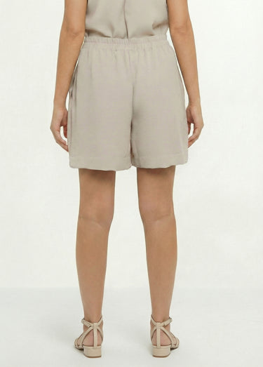 Short souple texturé, noué à la taille Sable