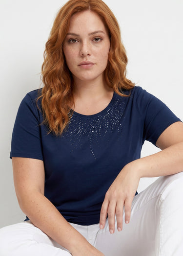 T-shirt court manches courtes Marine