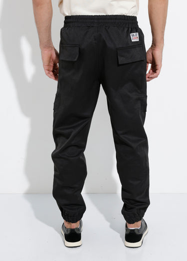 Pantalon cargo bas élastiqué, sportswear Noir