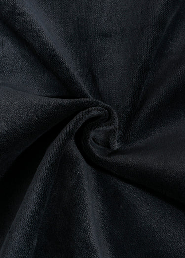 Coupon tissu velours ras, ébène Noir
