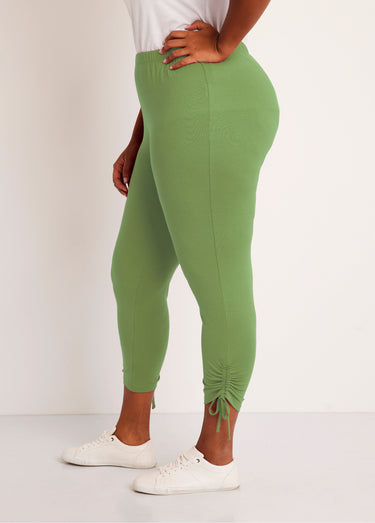 Legging court ceinture élastiqué Uni Tilleul
