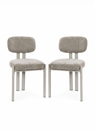 Set de 2 Chaises design chenille EMILIA Taupe