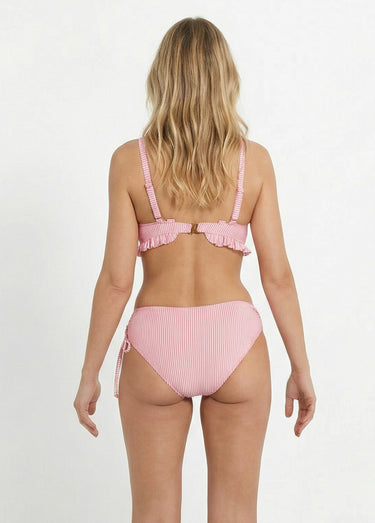Maillot de bain 2 pièces rayé seersucker Rose