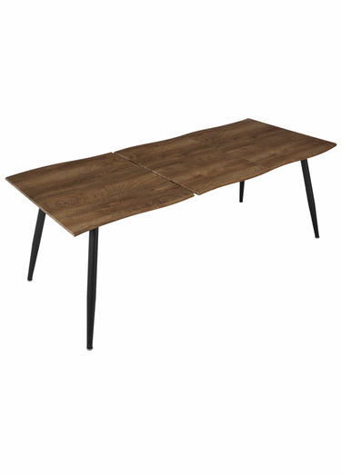 Table extensible avec bords irréguliers Marron/Noir