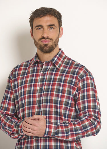 Chemise à carreaux flanelle chaude, foncé Carreaux Rouge/Noir