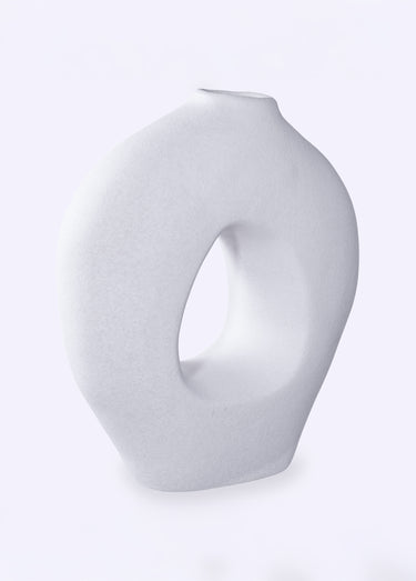 Vase design céramique, forme organique Blanc