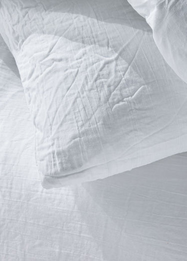Parure gaze de coton uni, 240 x 220cm Blanc