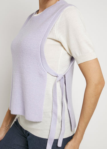 Pull sans manches avec lien à nouer côtés Violet Clair