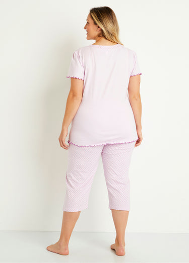 Pyjama court coton imprimé Parme